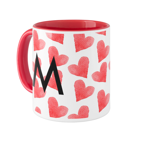 Heart Flutter Custom Text Mug, Red,  , 11oz, Multicolor