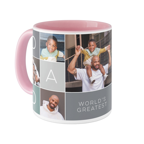 Dad Color Grid Mug, Pink,  , 11oz, Gray