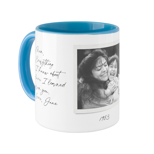 Sentimental Note Mug, Light Blue, , 11oz, White, white
