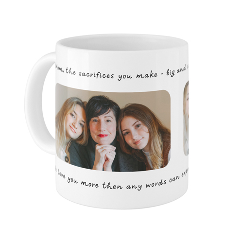 Handwritten Border Mug, White, , 11oz, White, white