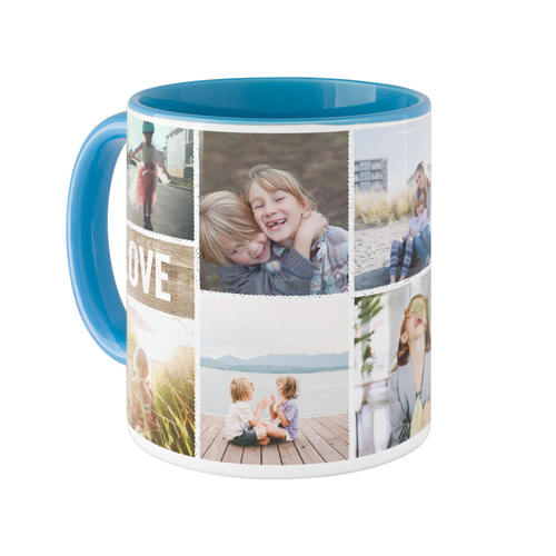 Textured Frames Mug, Light Blue,  , 11oz, Brown