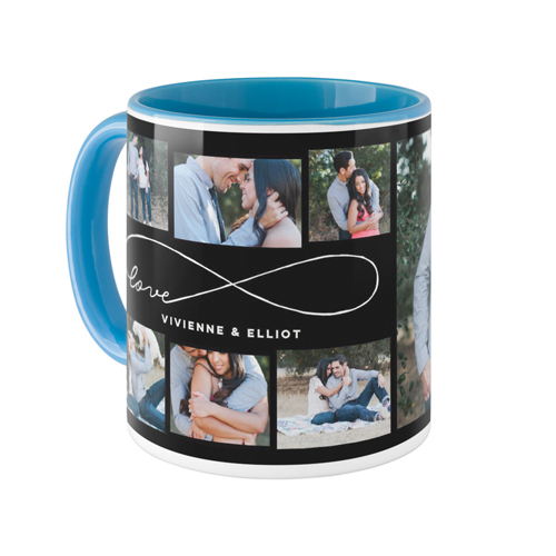 Love Infinity Mug, Light Blue,  , 11oz, Black