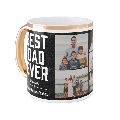Best Dad Mug, Gold Handle,  , 11oz, Black