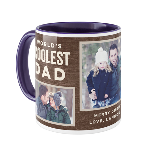 Coolest Dad Mug, Blue,  , 11oz, Brown