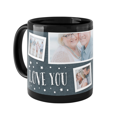 Love To The Moon and Back Denim Mug, Black,  , 11oz, Blue