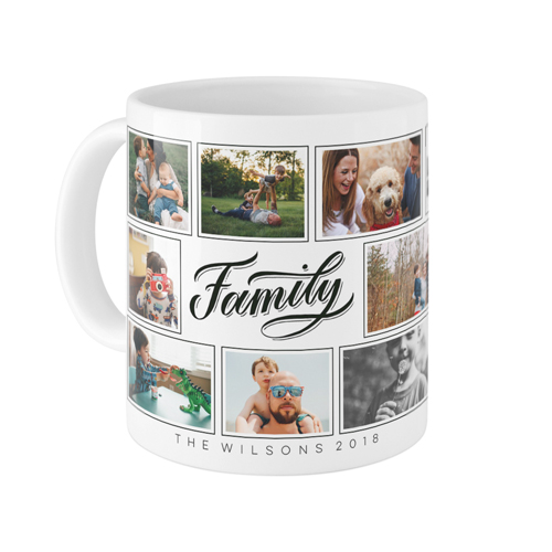 Family Script Mug, White,  , 11oz, Black