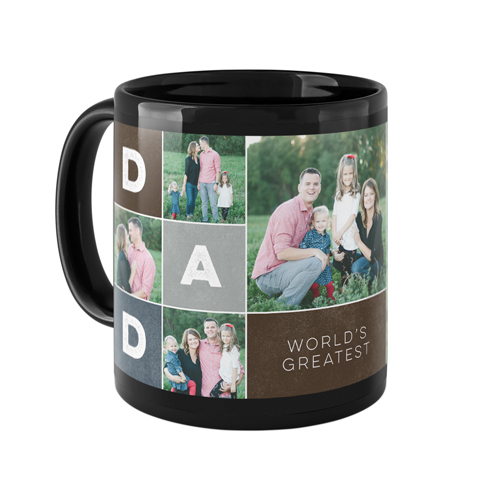 Dad Color Blocks Mug, Black,  , 11oz, Brown