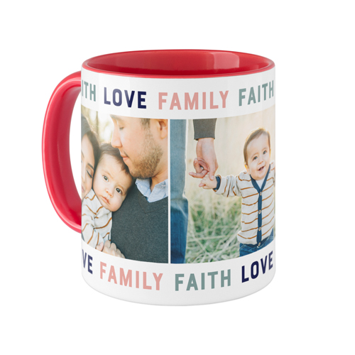 Faith Love Family Mug, Red,  , 11oz, Blue