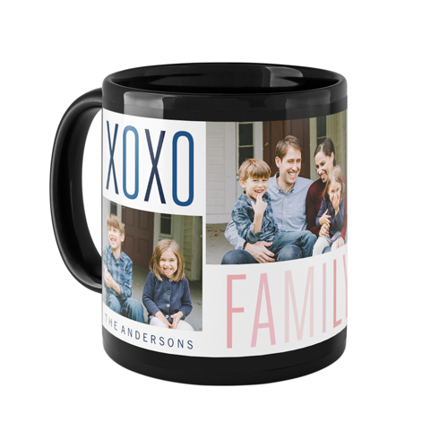 Family Love Hugs Mug, Black,  , 11oz, White
