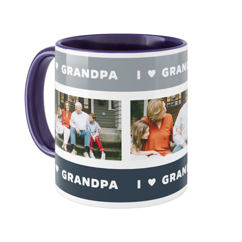 I Heart Grandpa Mug, Blue,  , 11oz, Black