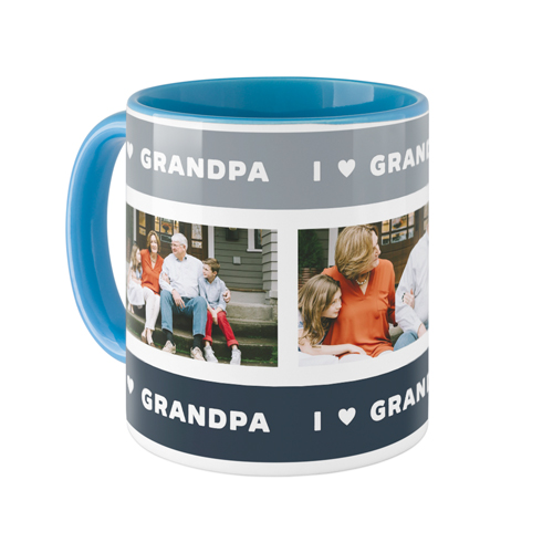 I Heart Grandpa Mug, Light Blue,  , 11oz, Black
