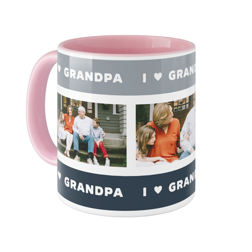 I Heart Grandpa Mug, Pink,  , 11oz, Black