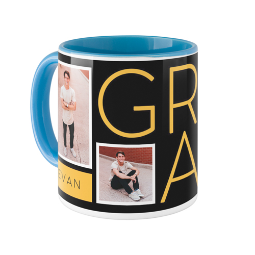 Grad Mug, Light Blue,  , 11oz, Black