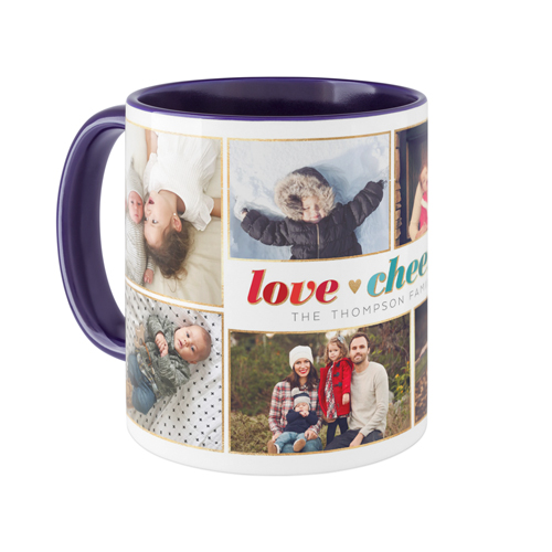 Love Heart Cheer Heart Mug, Blue,  , 11oz, White