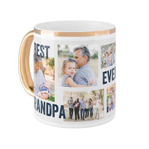 Best Ever Collage Mug, Gold Handle,  , 11oz, Gray