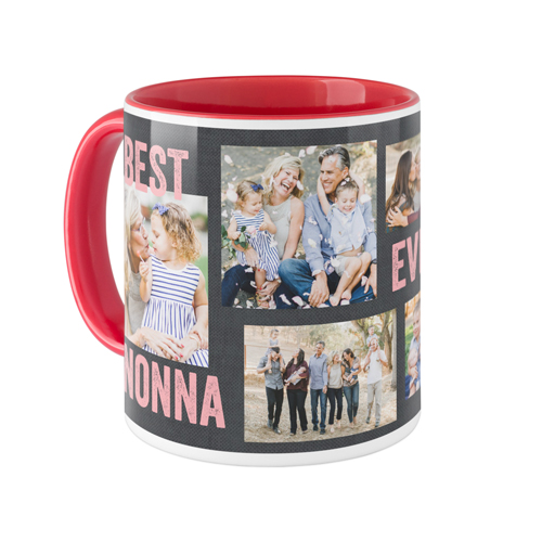 Best Ever Collage Mug, Red,  , 11oz, Pink