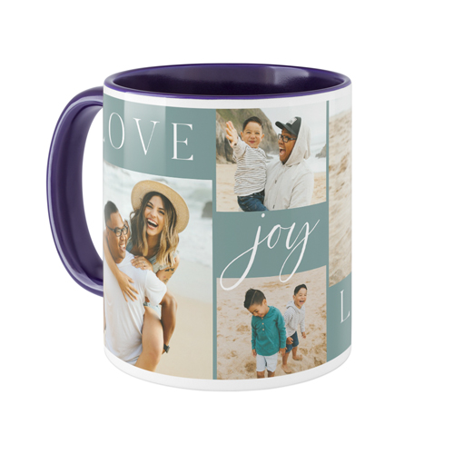 Love Joy Laughter Mug, Blue, , 11oz, Blue, cedar