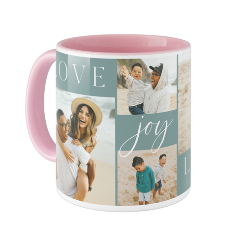 Love Joy Laughter Mug, Pink,  , 11oz, Blue