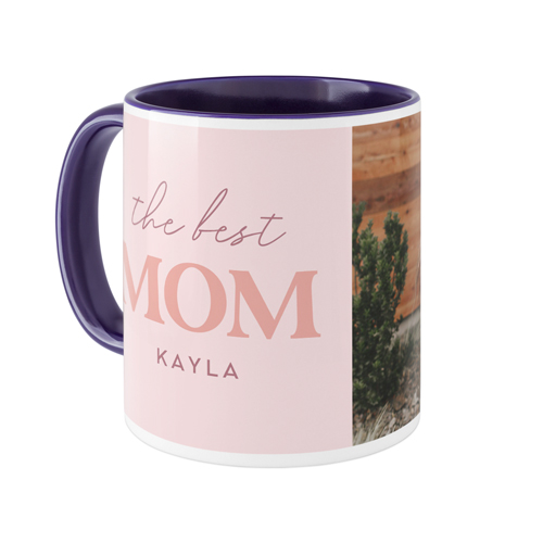 Mom Is the Best Mug, Blue,  , 11oz, Pink