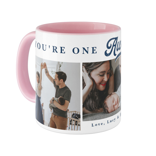 Retro Awesome Mug, Pink,  , 11oz, Blue