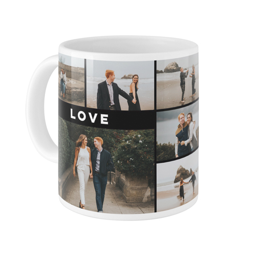 Eternal Love Grid Mug, White,  , 11oz, Black