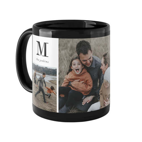 Monogram Family Mug, Black,  , 11oz, White