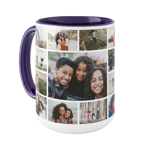 Photo Gallery Border Mug, Blue, , 15oz, Multicolor, multi