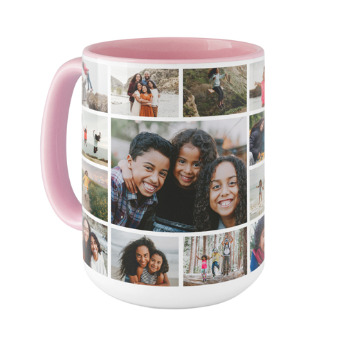 Photo Gallery Border Mug, Pink,  , 15oz, Multicolor