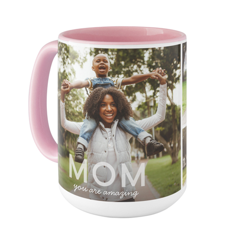 Amazing Bold Mom Mug, Pink,  , 15oz, White