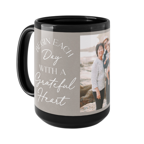 Begin Each Day Mug, Black,  , 15oz, Brown