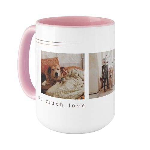 Corner Etches Mug, Pink,  , 15oz, White