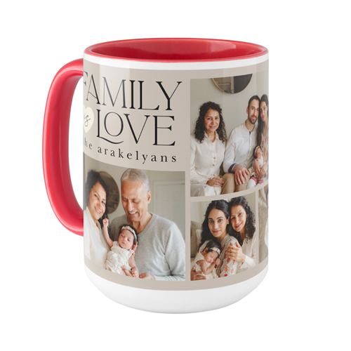 Family Is Love Mug, Red,  , 15oz, Brown