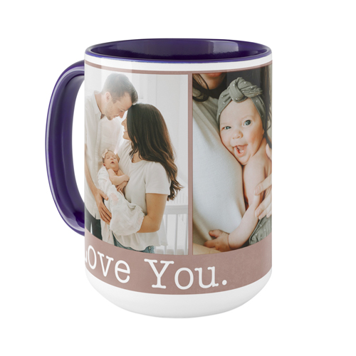 Love You Mug, Blue,  , 15oz, Brown