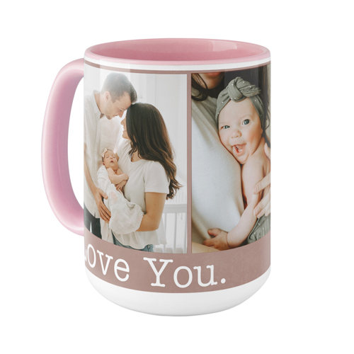 Love You Mug, Pink, , 15oz, Brown, sap