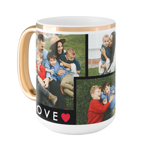 Modern Love Mug, Gold Handle, , 15oz, Red, fire engine