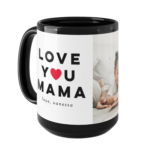 Modern Love You Mug, Black, , 15oz, Red, fire engine