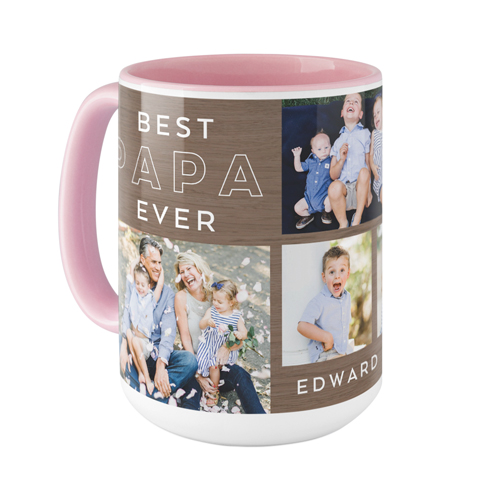 Wood Detail Best Ever Mug, Pink,  , 15oz, Brown
