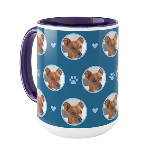 Floating Paws and Pets Mug, Blue,  , 15oz, Blue