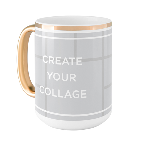 Create a Collage Mug, Gold Handle,  , 15oz, Multicolor