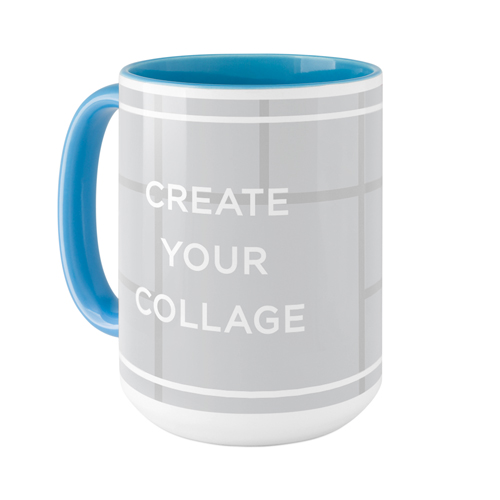 Create a Collage Mug, Light Blue,  , 15oz, Multicolor
