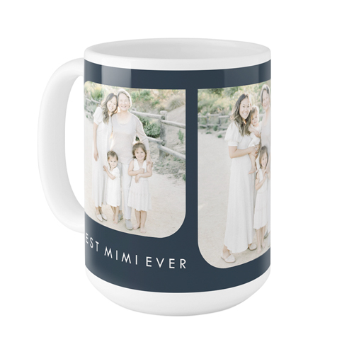 Rounded Edges Mug, White, , 15oz, Black, silhouette