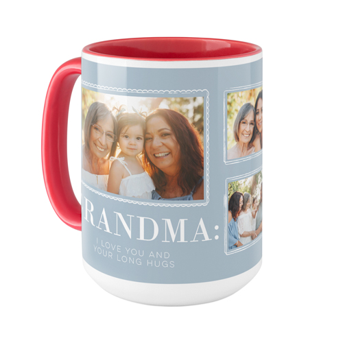 Scallop Doodle Frames Mug, Red, , 15oz, Blue, marine layer