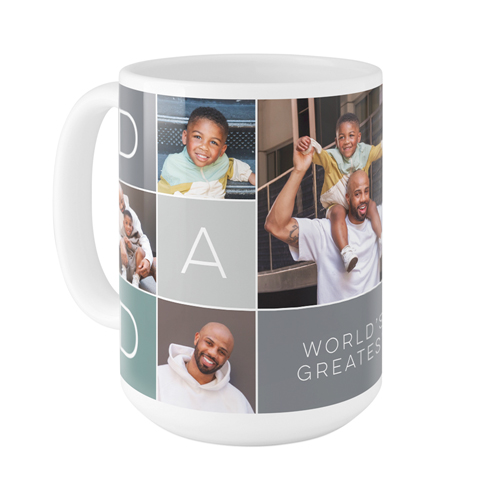 Dad Color Grid Mug, White,  , 15oz, Gray