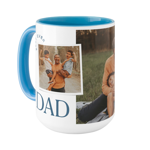 The Best Dad Ever Mug, Light Blue,  , 15oz, White