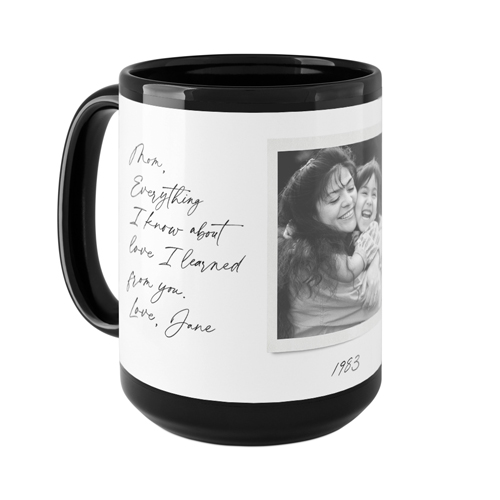 Sentimental Note Mug, Black,  , 15oz, White