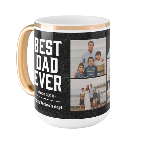 Best Dad Mug, Gold Handle,  , 15oz, Black