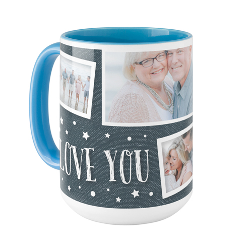 Love To The Moon and Back Denim Mug, Light Blue,  , 15oz, Blue