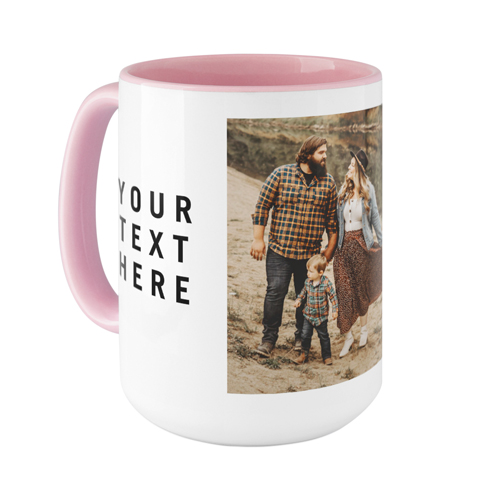 Gallery of Two Text Mug, Pink, , 15oz, Multicolor, multi
