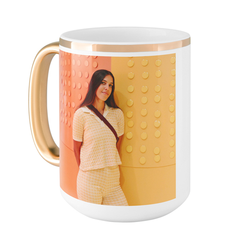 Gallery of One Text Mug, Gold Handle, , 15oz, Multicolor, multi