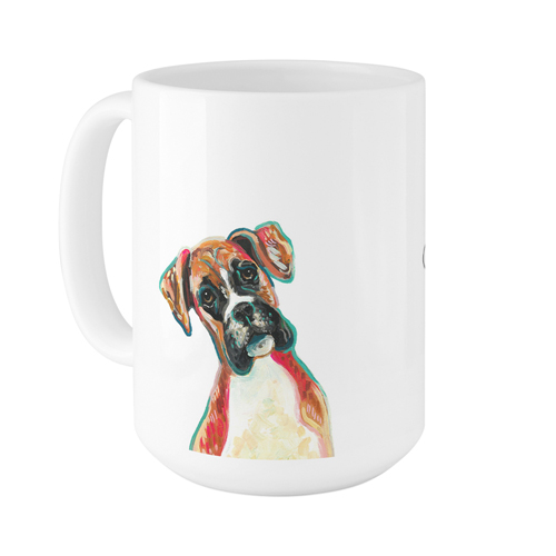 Boxer Custom Text Mug, White,  , 15oz, Multicolor